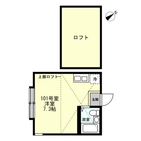 ジェンマーノ生麦(ワンルーム/1階)の間取り写真