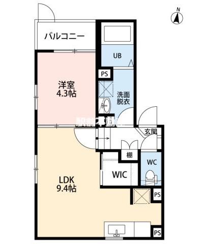 CB小郡エコル(1LDK/1階)の間取り写真