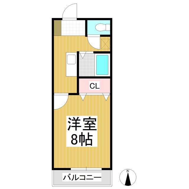 アパルト長野 1(1K/2階)の間取り写真