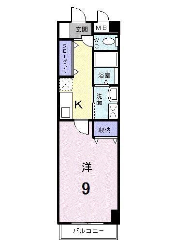 プリート カーサ(1K/2階)の間取り写真
