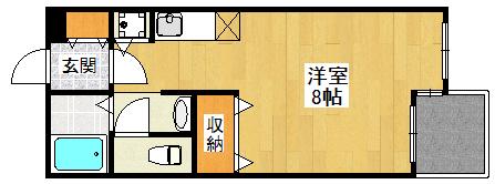 ペニーレイン1(1K/1階)の間取り写真