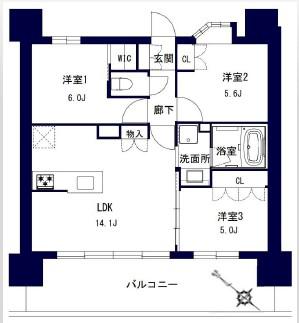 センチュリー千葉みなと(3LDK/7階)の間取り写真
