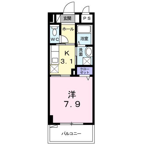 ハピネス ガーデン(1K/3階)の間取り写真