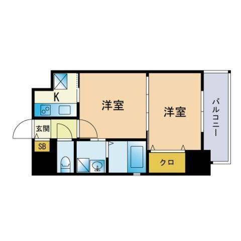 エンクレスト吉塚駅前Ⅱ(2K/5階)の間取り写真