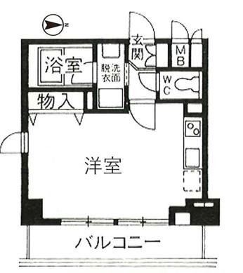 パインコート梅屋敷(ワンルーム/11階)の間取り写真