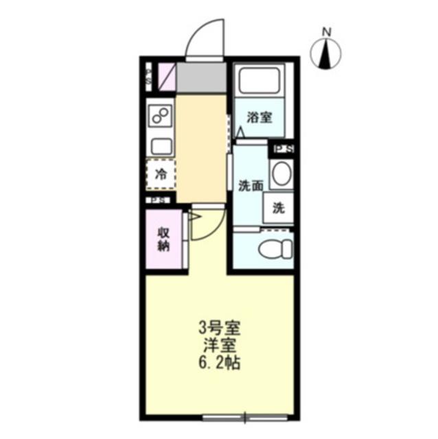 ベイルームグラン海老名(1K/2階)の間取り写真
