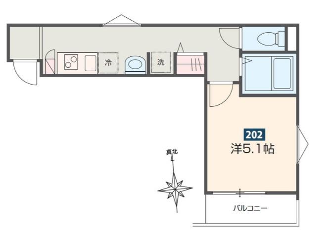 MELDIA梅島(1K/2階)の間取り写真