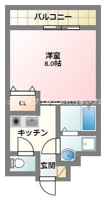 メイプルワン(1K/3階)の間取り写真