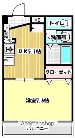 ルミエールII(1DK/2階)の間取り写真