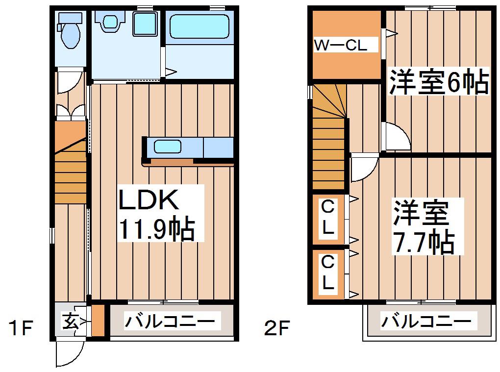 カーサ グランデ(2LDK/1階)の間取り写真