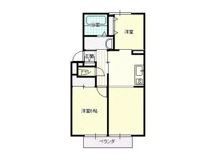 セジュール赤崎(2LDK/2階)の間取り写真
