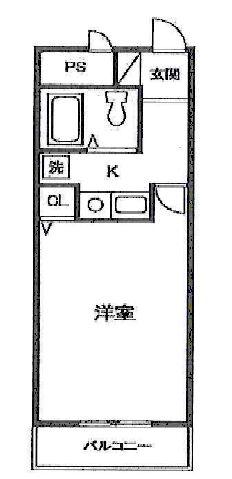 ユニハイツII(1K/2階)の間取り写真