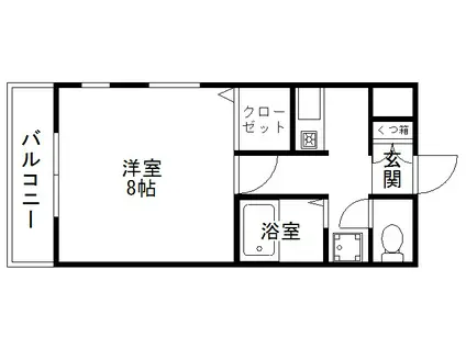 オークヴィラ箱崎ステーション6TH(1K/3階)の間取り写真