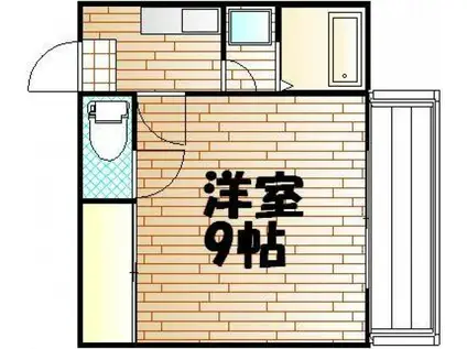 コーポヒカリオカB棟(1K/1階)の間取り写真
