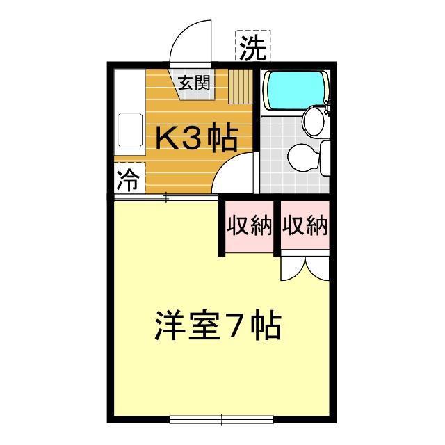 徳本第一アパート(1K/1階)の間取り写真