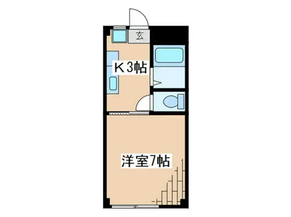 塚場ハイツIII(1K/3階)の間取り写真