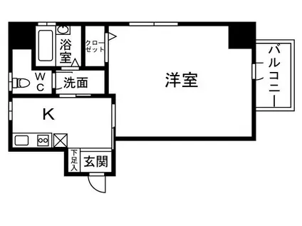ＪＲ中央線 国分寺駅 徒歩2分 6階建 築12年(1K/3階)の間取り写真