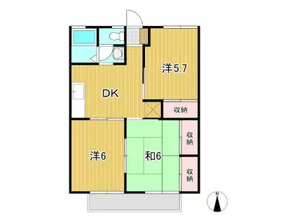 セジュール神長(3DK/2階)の間取り写真