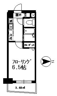 フェリス三鷹下連雀(1K/1階)の間取り写真