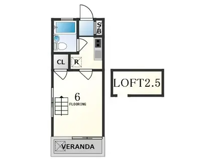 ケイ仙川(1K/1階)の間取り写真