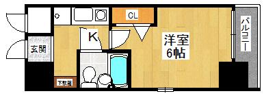 エスリード西宮(1K/8階)の間取り写真