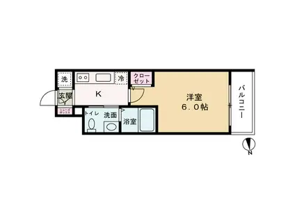 エスリード福島ウエスト(1K/11階)の間取り写真