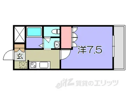 メゾンラヴィアンローズII(1K/2階)の間取り写真