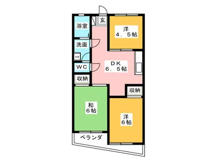 メゾーン増重(3DK/3階)の間取り写真