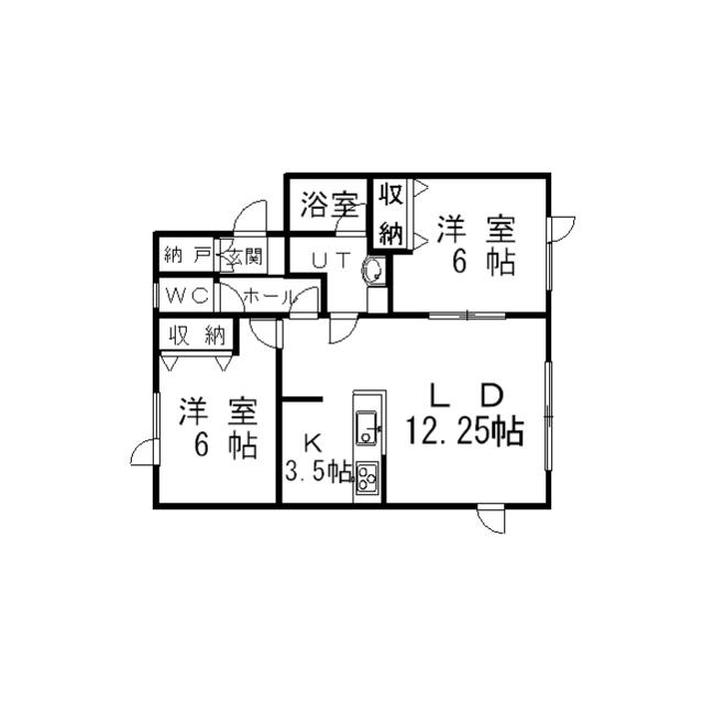 メゾンドグレ(2LDK/2階)の間取り写真