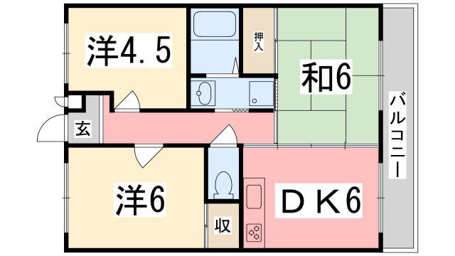 蒲田ハイツ(3DK/2階)の間取り写真