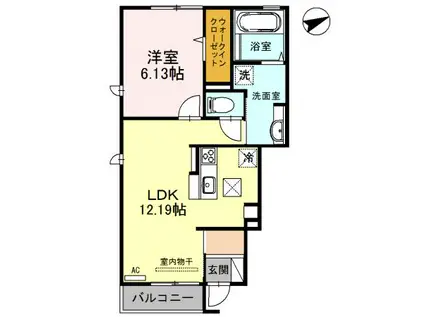 コマースグローリー(1LDK/1階)の間取り写真