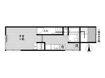 宝楽荘(1K/2階)の間取り写真