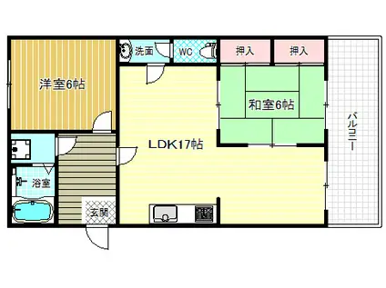 メゾン松原(2LDK/3階)の間取り写真