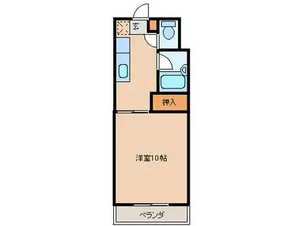 プラザ伏木(1K/2階)の間取り写真