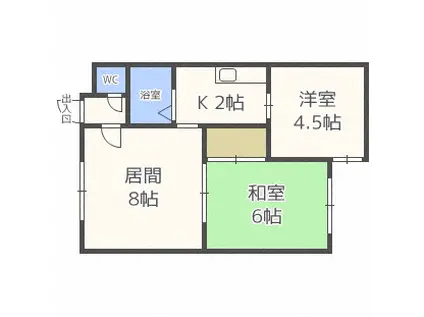 ラフォーレ元町II(2LDK/4階)の間取り写真