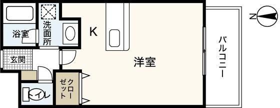 J・GRACE堺町(1K/9階)の間取り写真