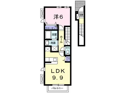 シェーンフリューリングI(1LDK/2階)の間取り写真
