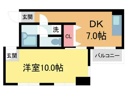 フレグランス宝塚(1DK/3階)の間取り写真