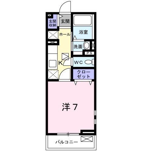 シャロル東園田(1K/1階)の間取り写真