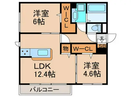グランヴェールVI(2LDK/3階)の間取り写真