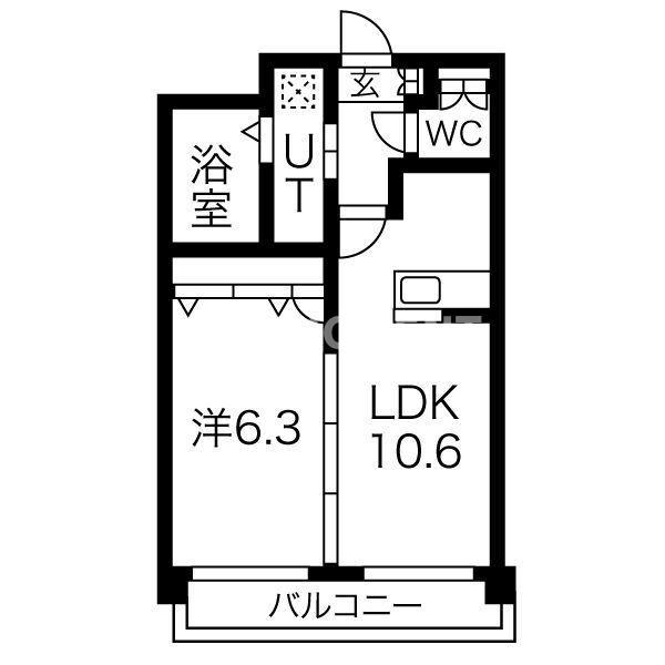 ル・プランタン博多(1LDK/3階)の間取り写真