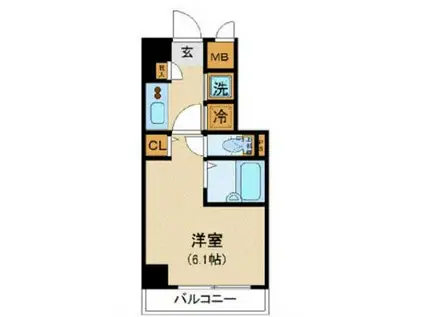 ドルチェ東京八重洲通(1K/1階)の間取り写真