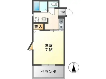 DWELL GOKENYA(1K/3階)の間取り写真