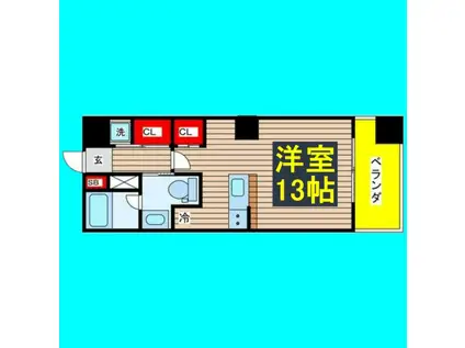 グレンパーク中島(ワンルーム/3階)の間取り写真