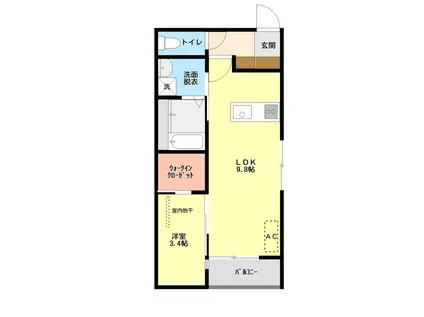 女池8丁目アパート(1LDK/1階)の間取り写真