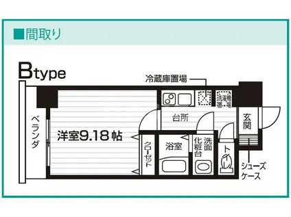 NASIC仙台東口(1K/3階)の間取り写真