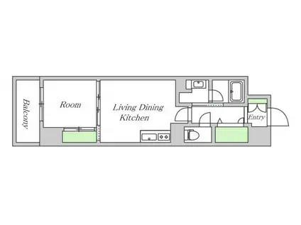クラヴィーア江坂・江の木町(1LDK/4階)の間取り写真