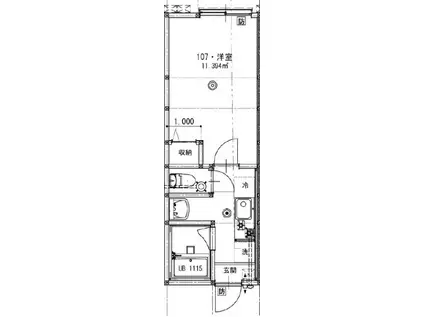 ラパオリーブ(1K/1階)の間取り写真