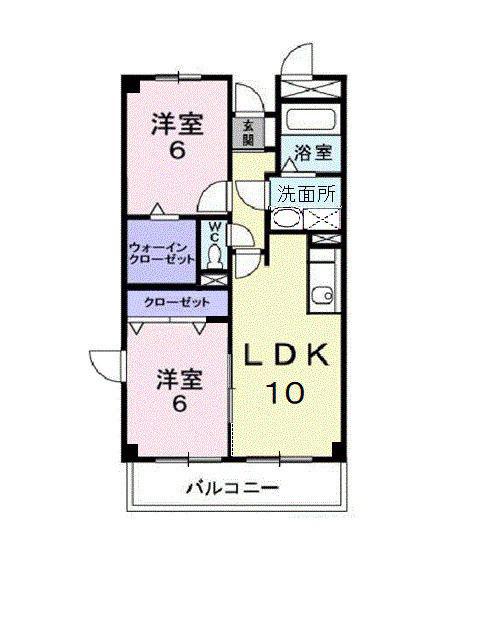 サントピア(2LDK/3階)の間取り写真