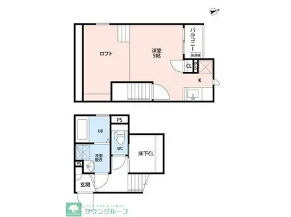 CB指扇ナコ(1K/1階)の間取り写真